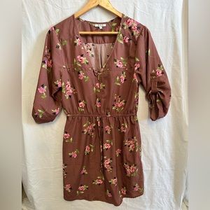 🦋M P H dress Mauve pink color V-neck zipper in the front